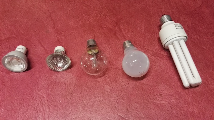 differents types d ampoules electriques